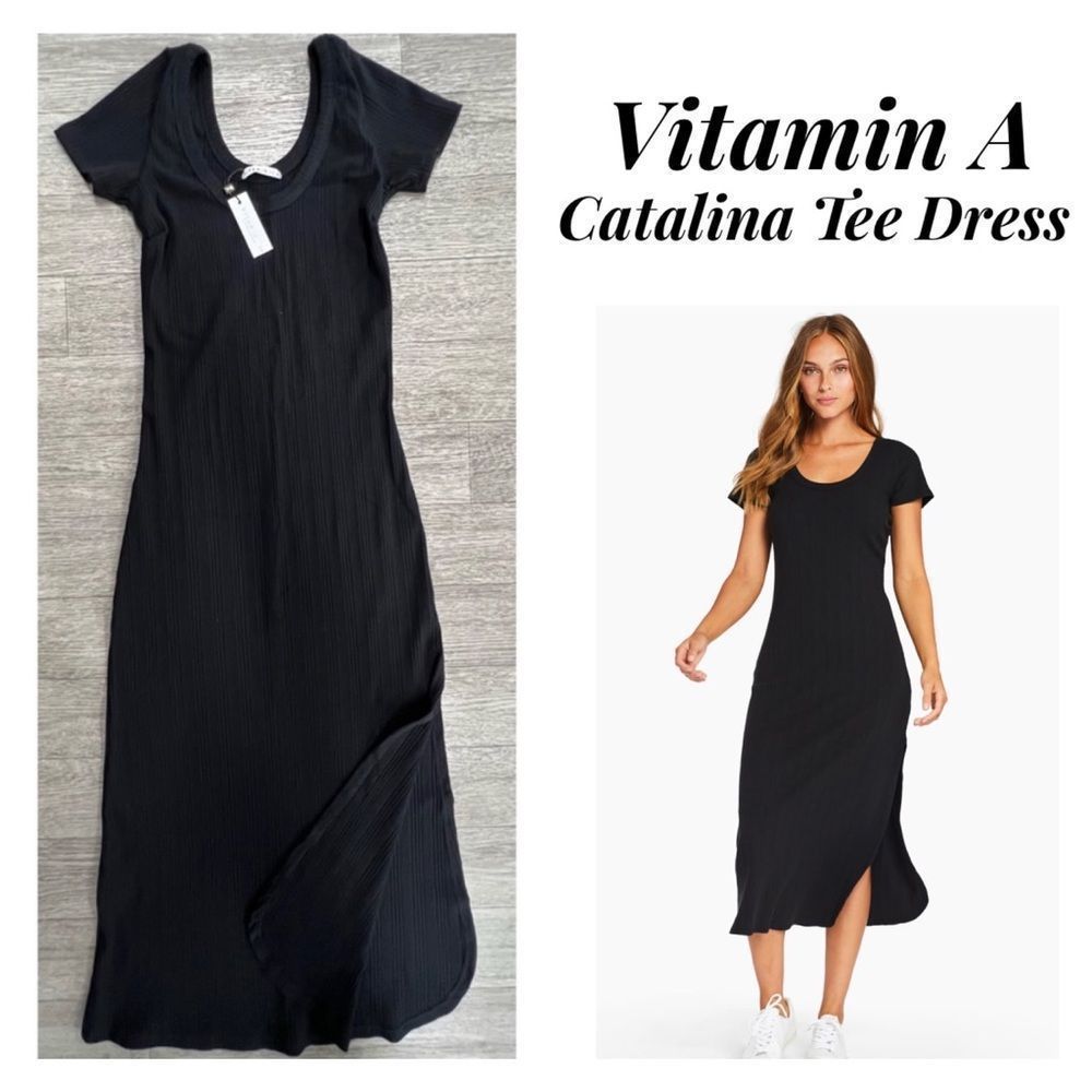 🆕 Vitamin A Catalina Tee Dress | Black - Picture 2 of 3